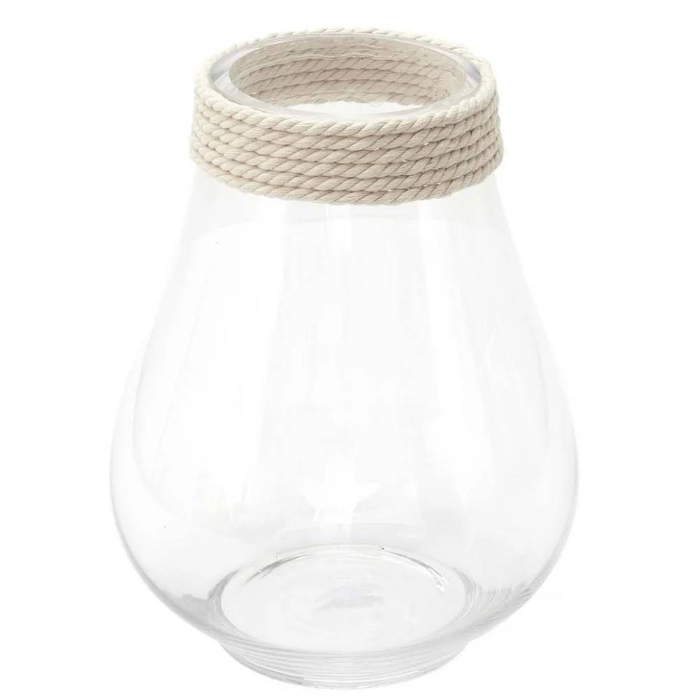 Vase Verre Cordage Transparent H 25 cm L 11,50 cm P 20 cm - THE HOME DECO FACTORY