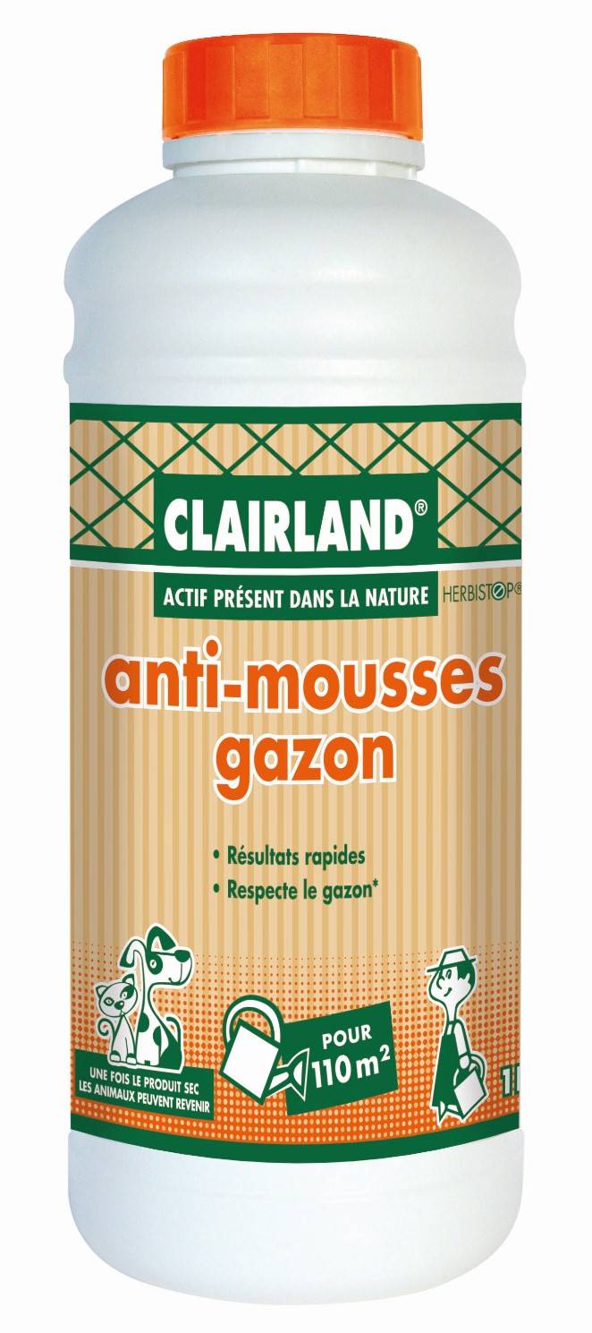 Clairland Biocontrôle - Anti-Musgos Césped - Activo presente en la naturaleza - Concentrado 1 L