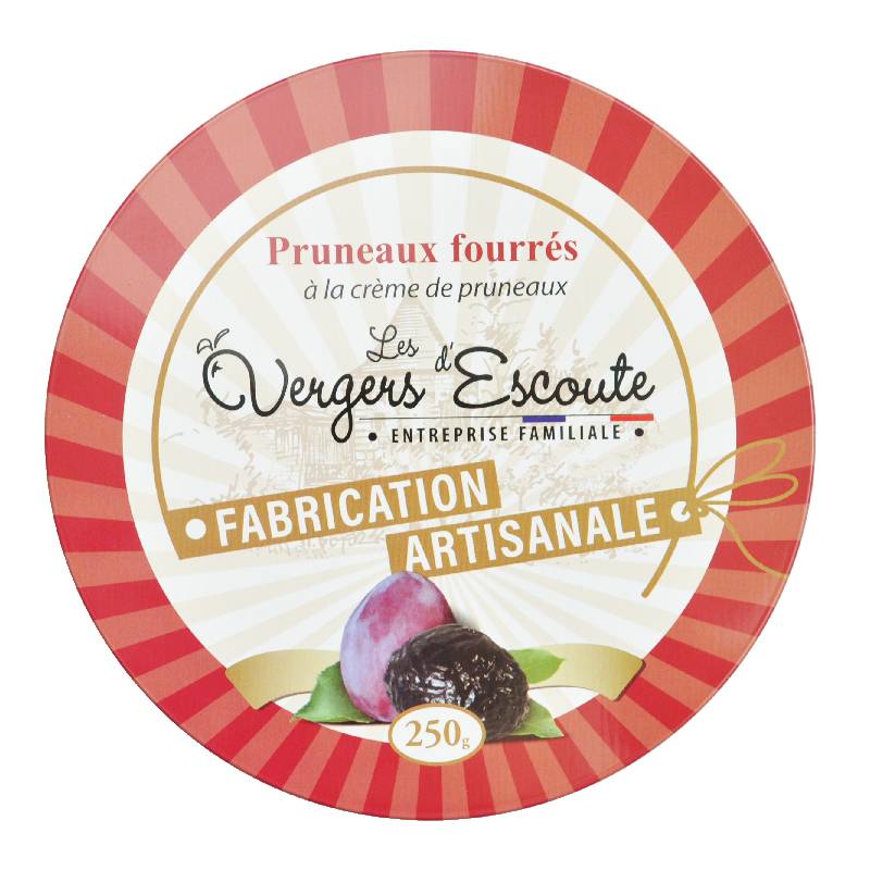 Les Vergers d'Escoute - Boîte Pruneaux Fourrés à la crème de Pruneaux 250 g - Image 4