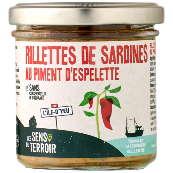 Les Sens du Terroir - Rillettes sardines piment d'Espelette 140 g - Les Sens du Terroir