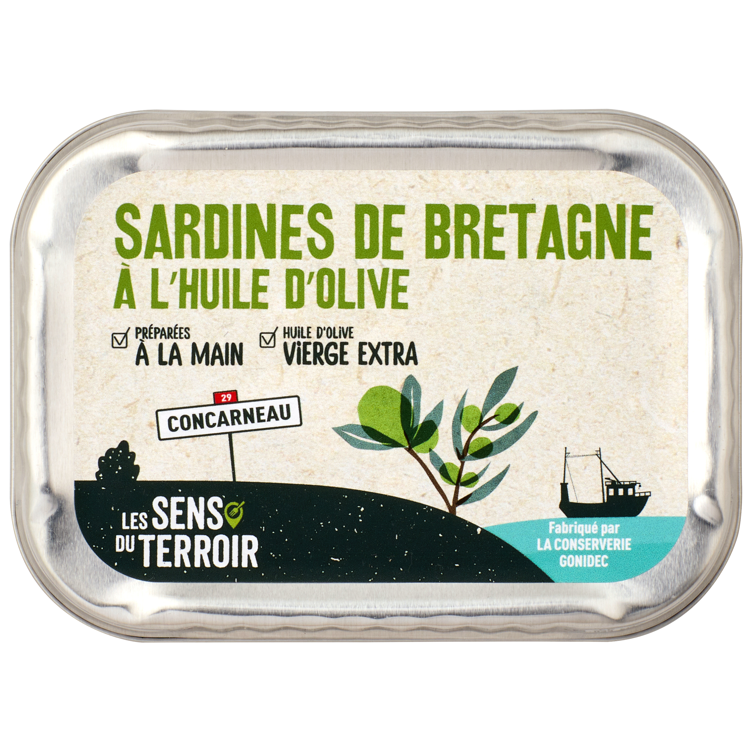Les Sens du Terroir - Sardines de Bretagne à l'huile d'olive 115 g - Les Sens du Terroir - Image 1