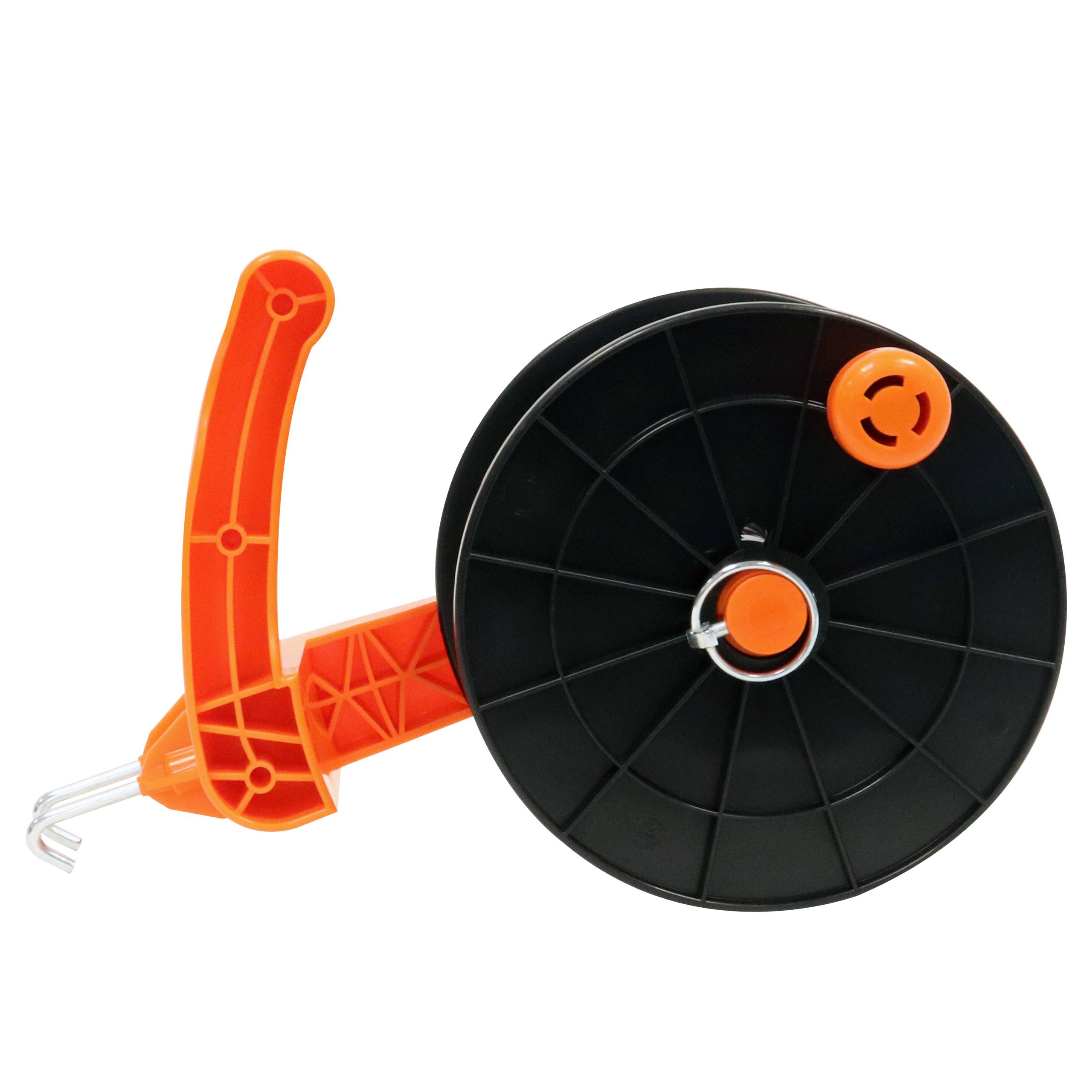 Enrouleur Euro avec crochet métal, noir/orange, GV