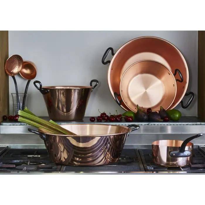Baumalu - Bassine à confiture cuivre Ø38 cm ép. 1,2 mm 9 L –  Cuivre de France - Imagen 2