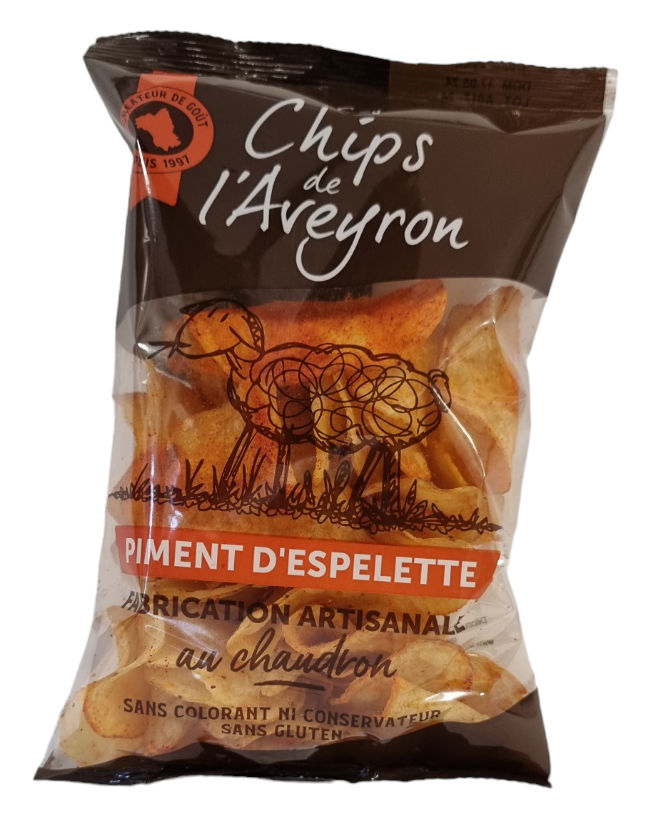 Les chips de l'Aveyron - Chips au piment d'Espelette 100 g - LES CHIPS DE L'AVEYRON