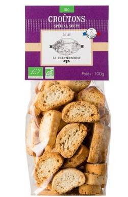 Biscotterie la Chanteracoise - Croûtons orgánicos con ajo 100 g - Biscotterie La Chanteracoise