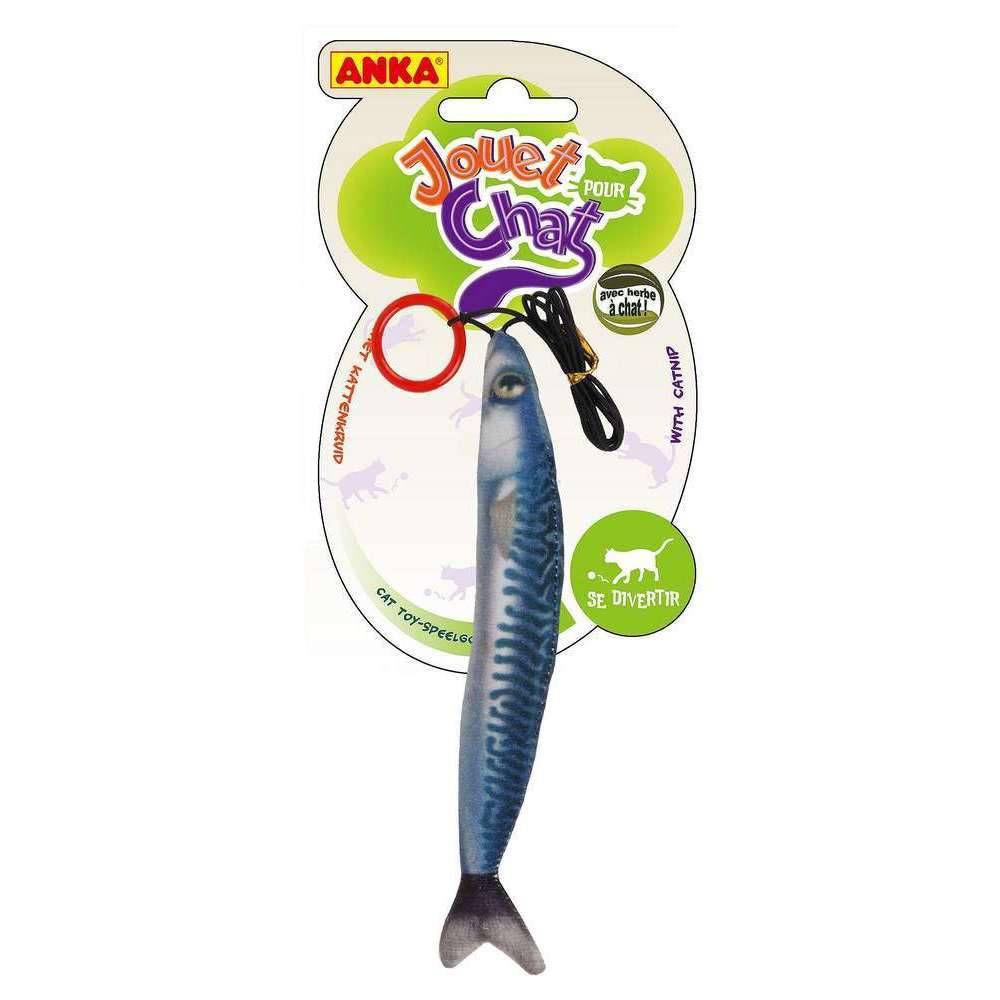 Anka - Jouet pour chat Sardine à suspendre L.3 x l.3 x H.19 cm - ANKA