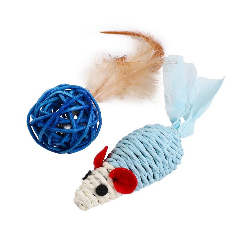 Wouapy - Souris Sisal + Balle à Plumes