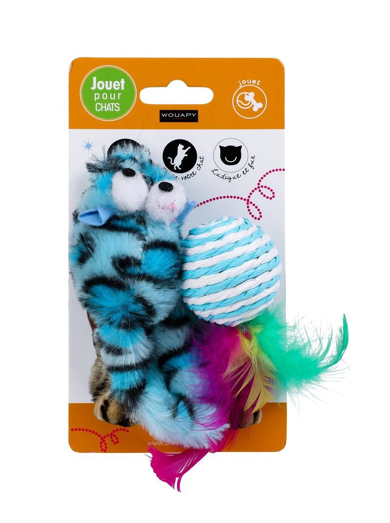 Wouapy - Souris Tissu + Balle Sisal