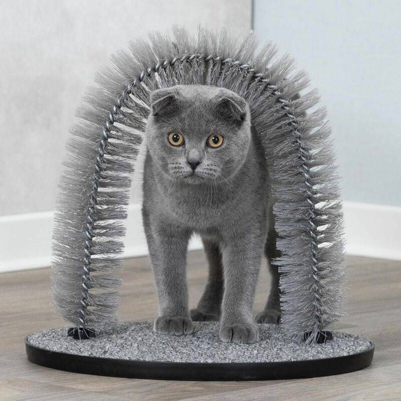 Arc de massage et soins du pelage polypropylène gris L.36 cm-P.33 cm pour chat - Trixie - Imagen 2