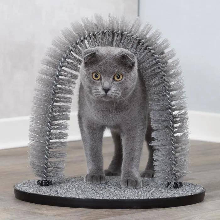 Arc de massage et soins du pelage polypropylène gris L.36 cm-P.33 cm pour chat - Trixie - Imagen 9
