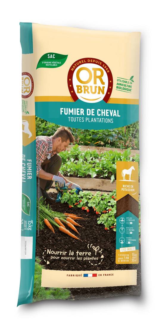 Or Brun - Or Brun - Fumier de cheval 15 kg