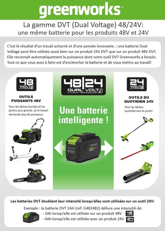 Greenworks - Chargeur et batterie Lithium-Ion - GREENWORKS - Image 2