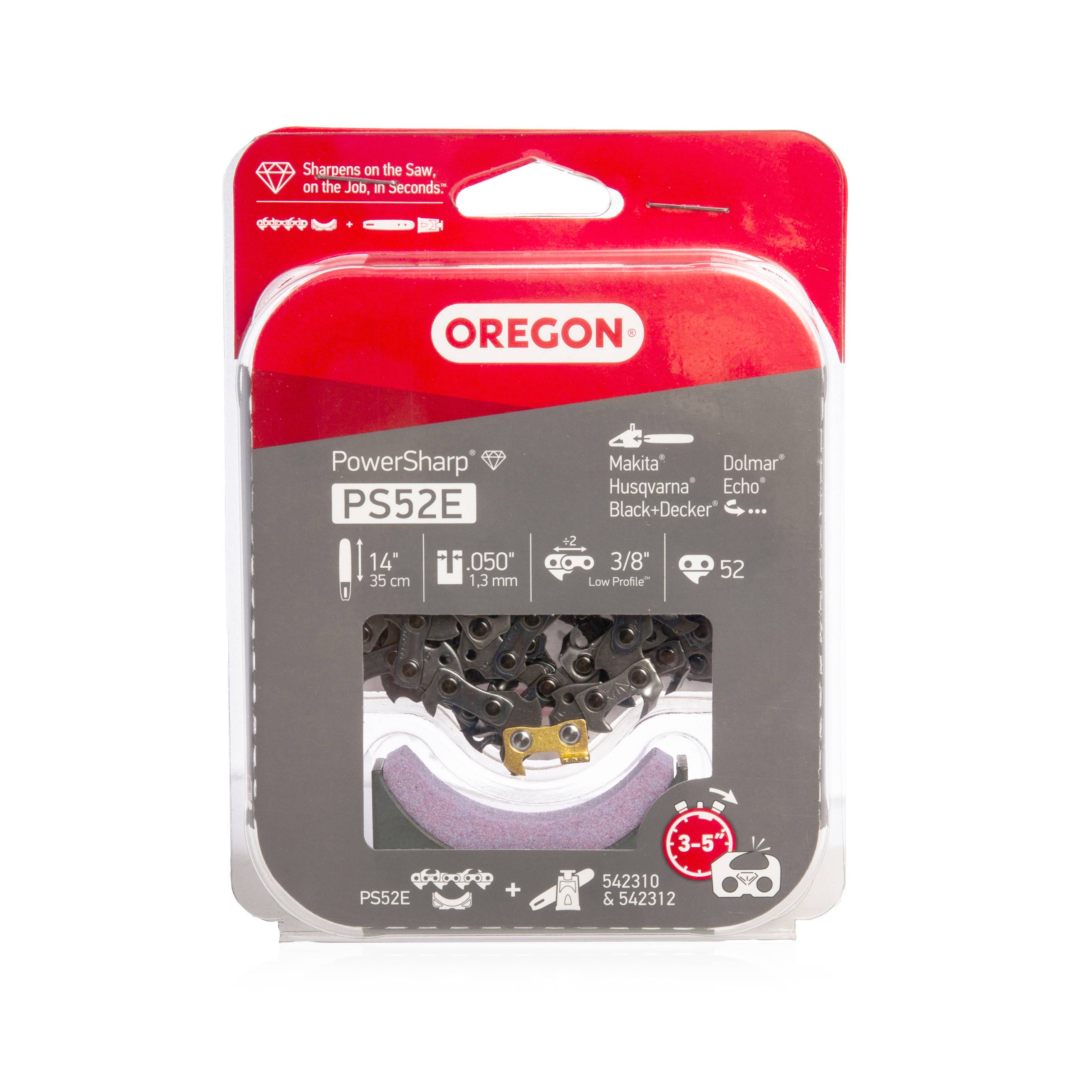 Chaîne tronçonneuse Oregon PowerSharp PS52E pas 3/8LP jauge 1,3 mm 52 ...