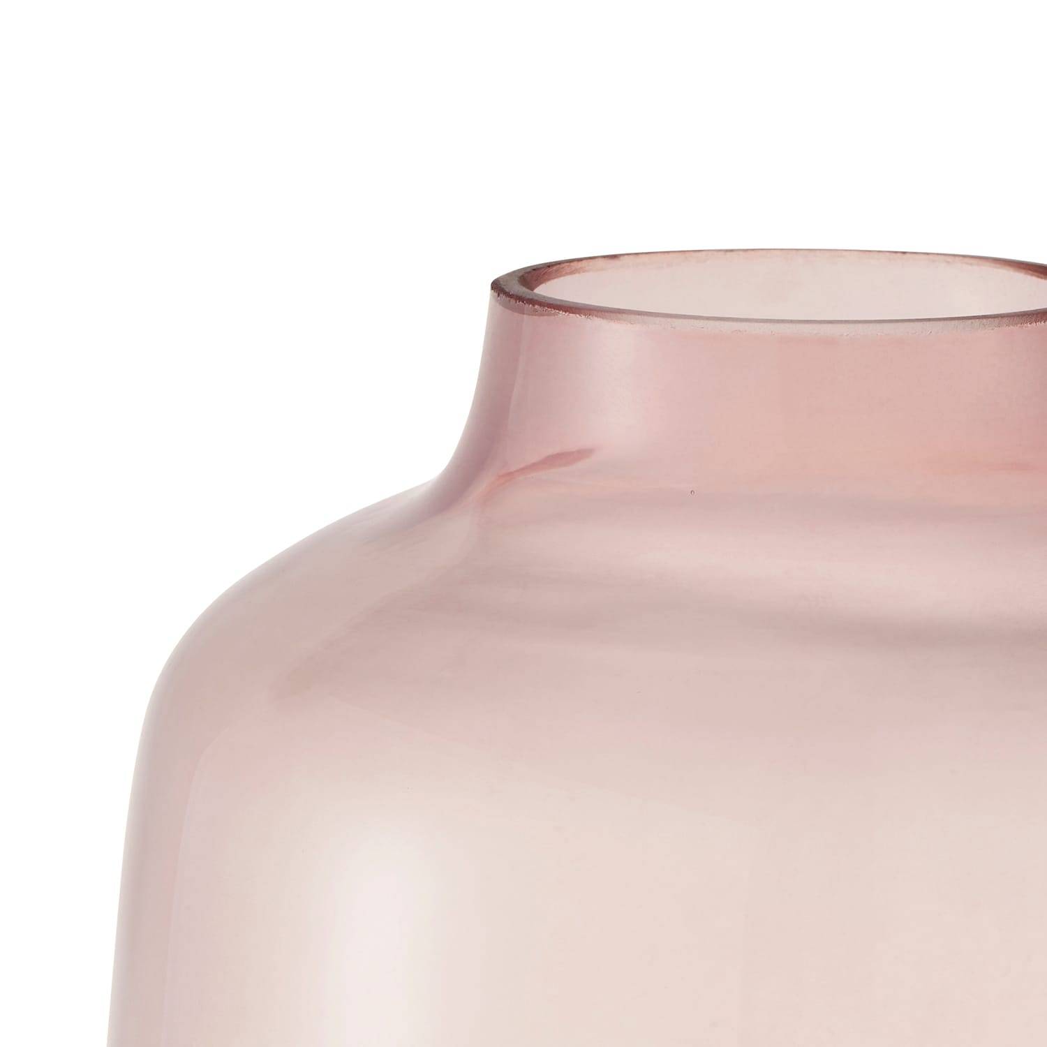 Vase en verre rose transparent Ø.14 x H.26 cm - Image 3