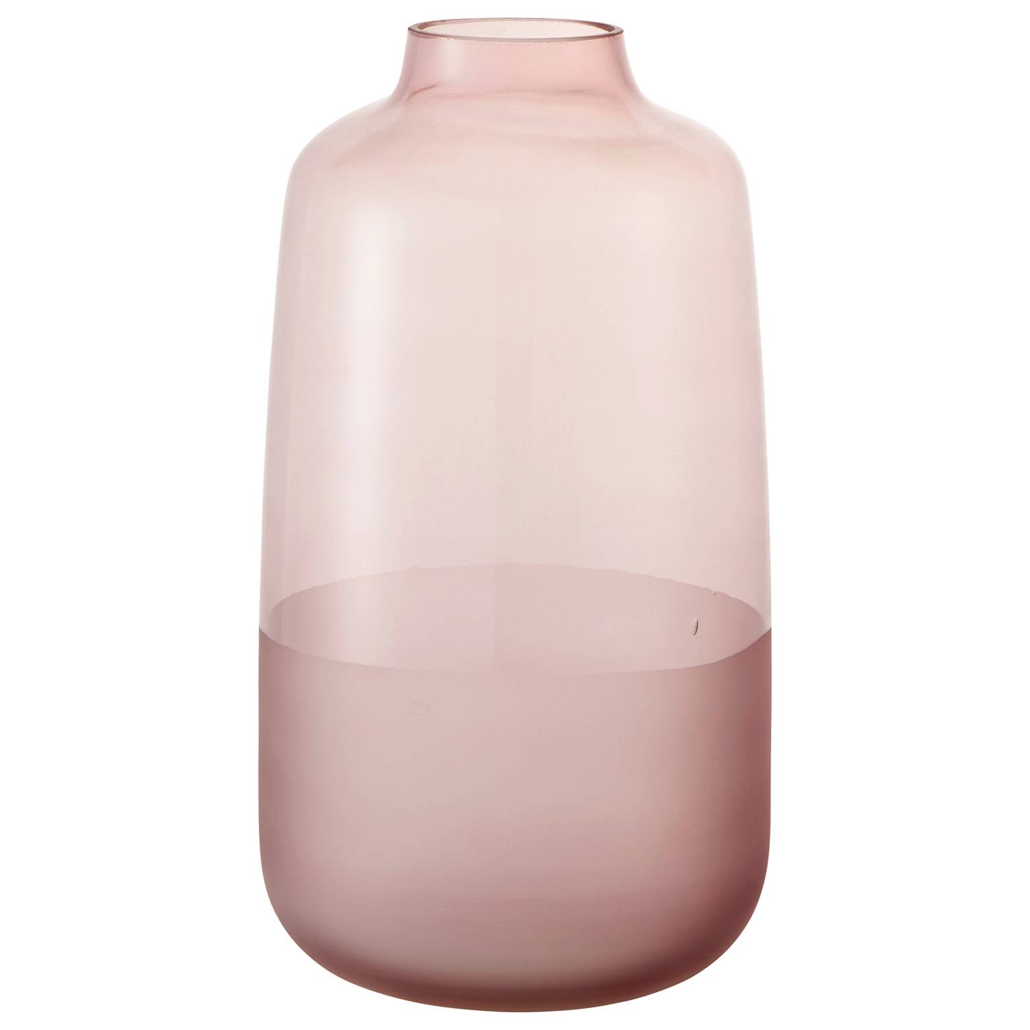 Vase en verre rose transparent Ø.14 x H.26 cm - Image 1