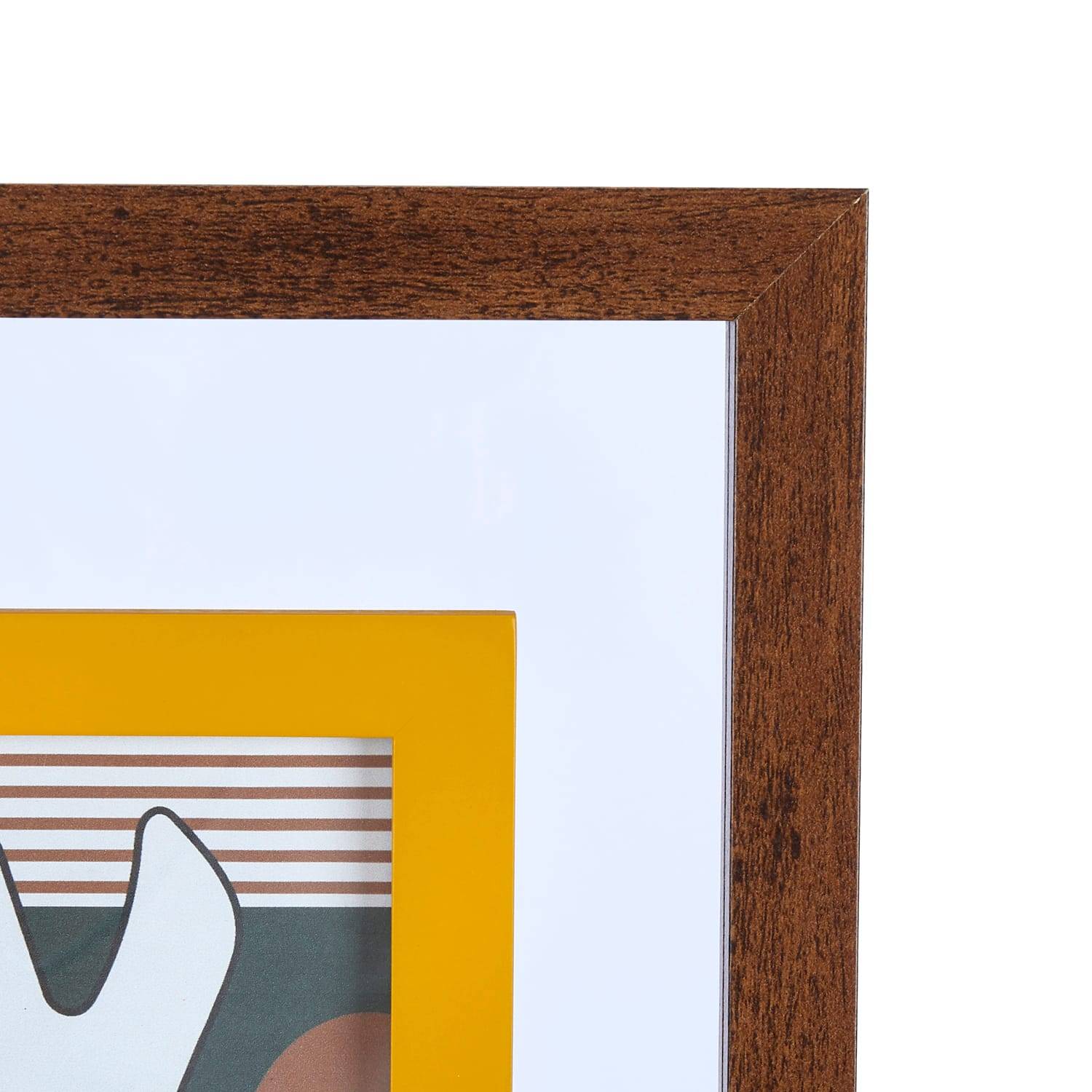 Cadre photo mural marron jaune L.27 x l.2 x H.56 cm - Imagen 2