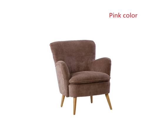 Fauteuil velours côtelé rose L.72 x l.72 x H.79 cm - Image 1