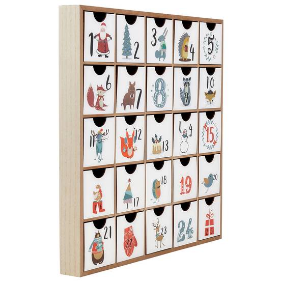Calendrier de l'avent en bois - L.49 x l.49 x H.5 cm - Image 3