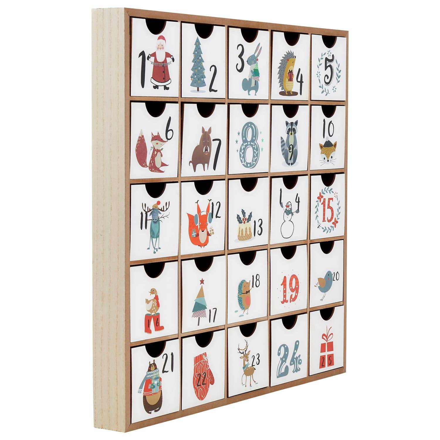 Calendrier de l'avent en bois - L.49 x l.49 x H.5 cm - Image 3