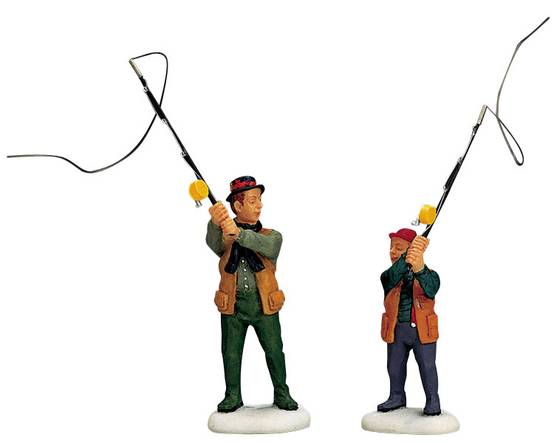 Lemax - Lemax - Pêche à la mouche avec papa L.4 x l.5 x H.5 cm