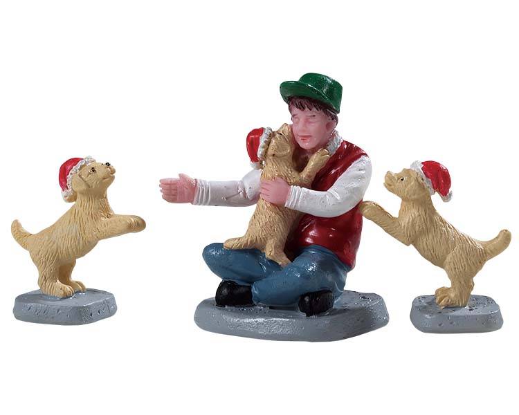 Lemax - Lemax - Figurine jeunes chiots L.2,80 x l.6 x H.4 cm