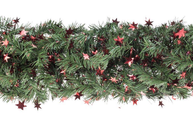 Weiste - Weiste - Guirlande sapin vert étoiles rouges L.170 cm