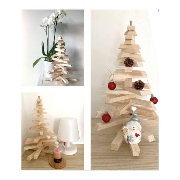 Sapin de Noël en bois 40 cm - Image 8