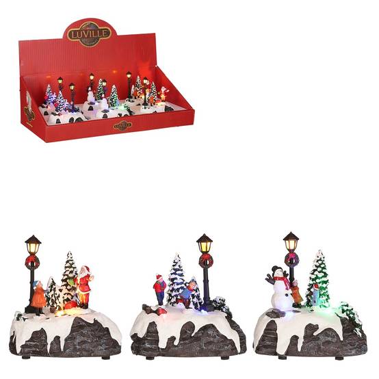 Luville - Luville - Scène d'Hiver à Piles L.14 x l.9 x H.14,5 cm