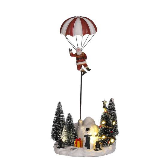 Parachute Santa Batt -polyresin-Multicol- l13xw12,5xh29cm