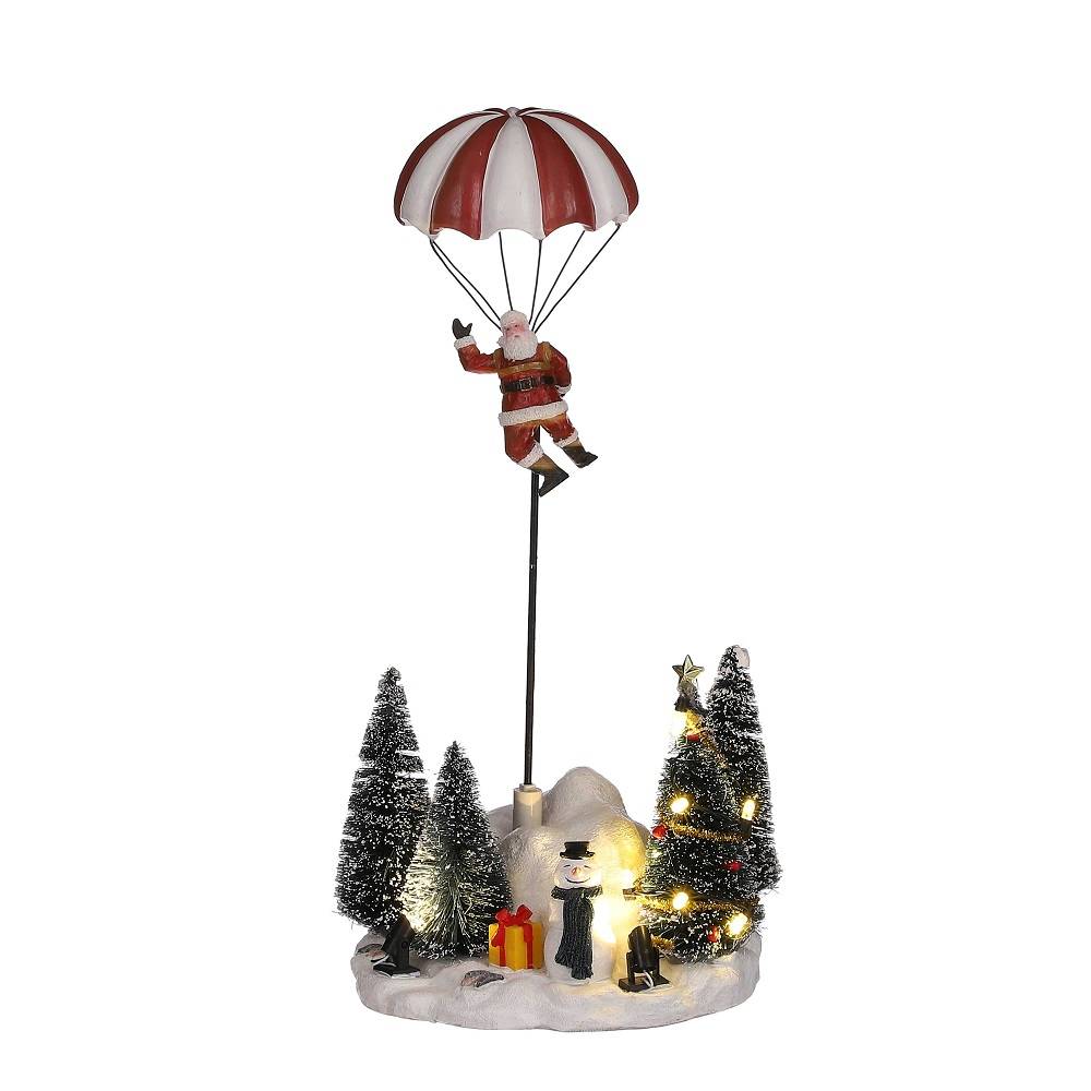 Parachute Santa Batt -polyresin-Multicol- l13xw12,5xh29cm