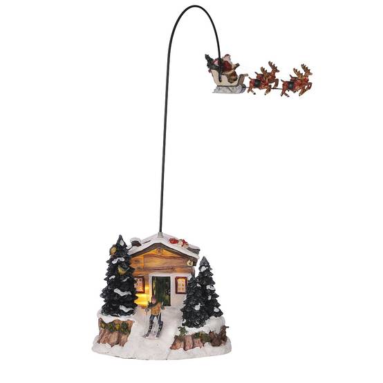 Santa flying adapter included -poly-Multicol- l16xw15xh41,5cm