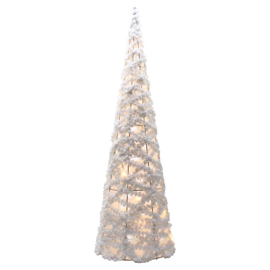 Peha - Sapin en cône intérieur 10 Led blanc chaud Ø.18 x H.60 cm