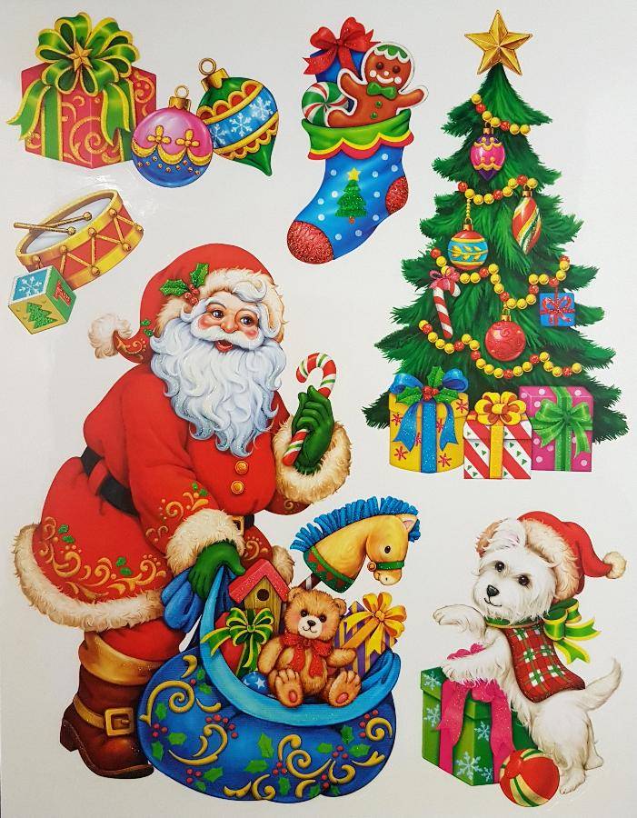 Peha - Peha - Stickers Noël fenêtre multi couleur L.29 x H.41 cm - Image 1
