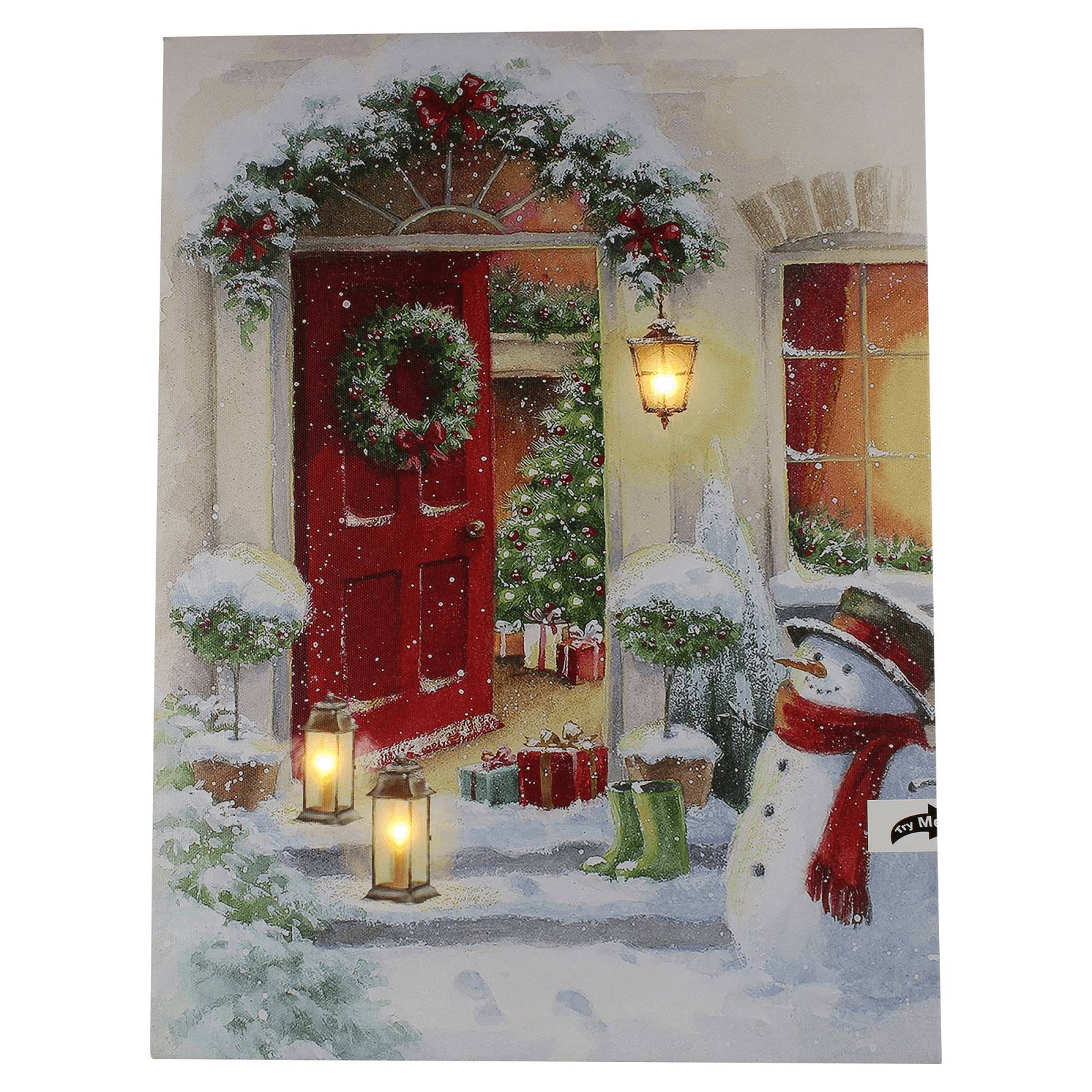Tableau lumineux scène de Noël L.30 x H.40 cm