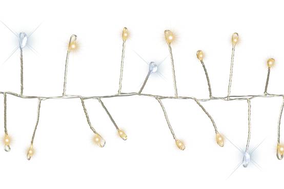 Blachere Illumination - Guirlande Micro Led Grappe Blanc Chaud Flash Blanc L.900 cm - Image 1