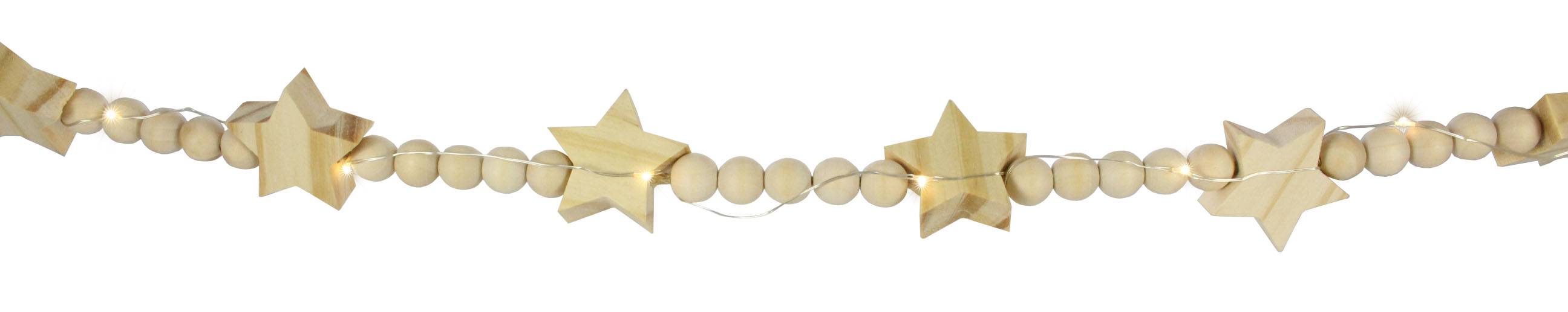 Blachere Illumination - Perle étoile en bois guirlande micro led L.180 cm - Imagen 2