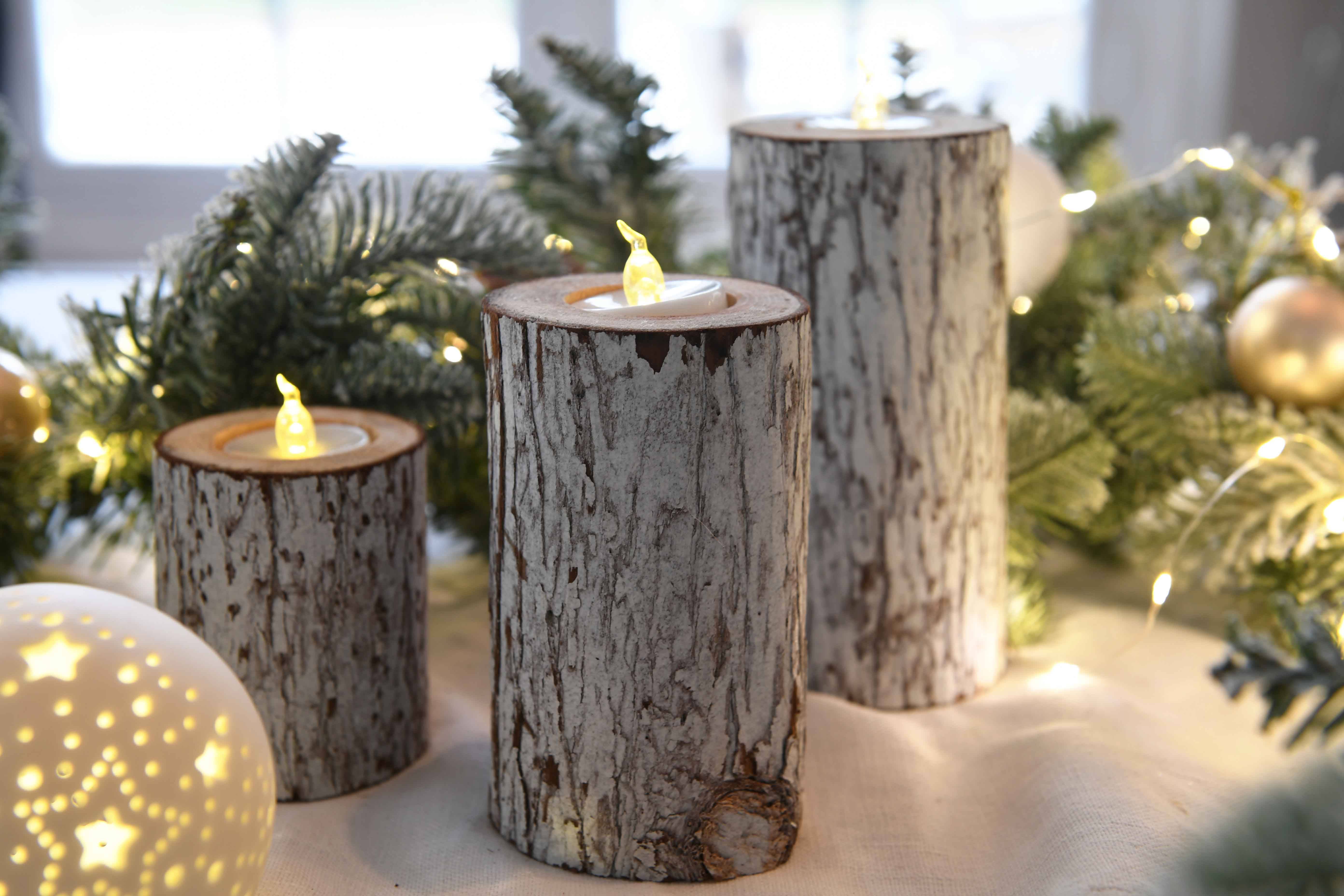 Blachere Illumination - Blachere Illumination - Bougie LED Tronc d'Arbre Ø.8 cm