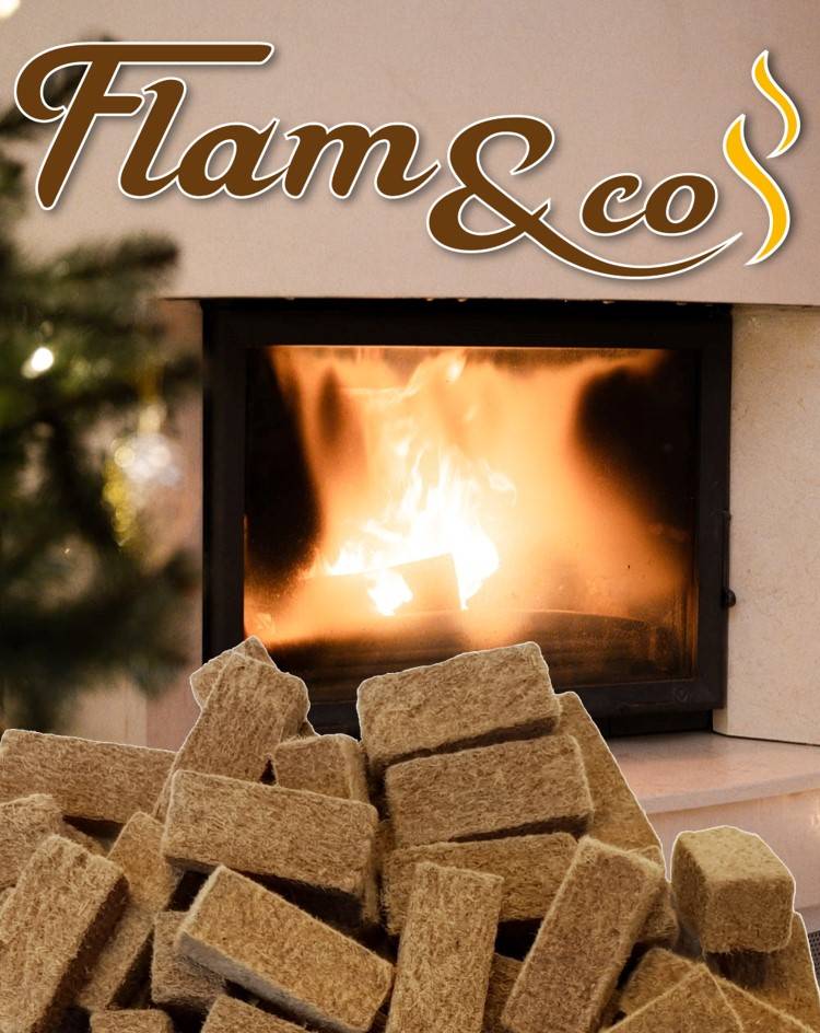 Flam&co - Flam&co - Allume-feu en bois compressé - Tube de 120 cubes - Imagen 4