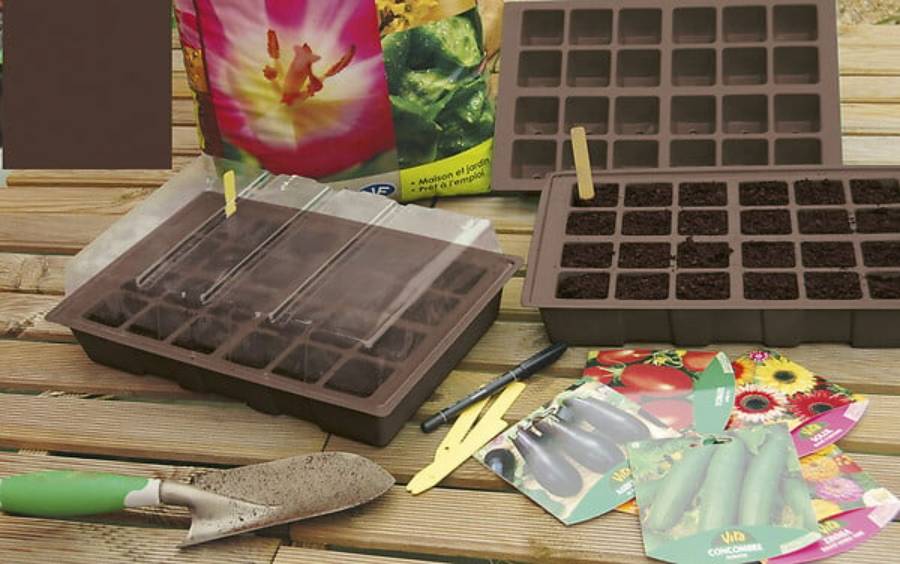 Nortène - KIT PLANTING 4 bacs, 2 plaques culture, 2 couvercles 35x23,5cm - Imagen 2