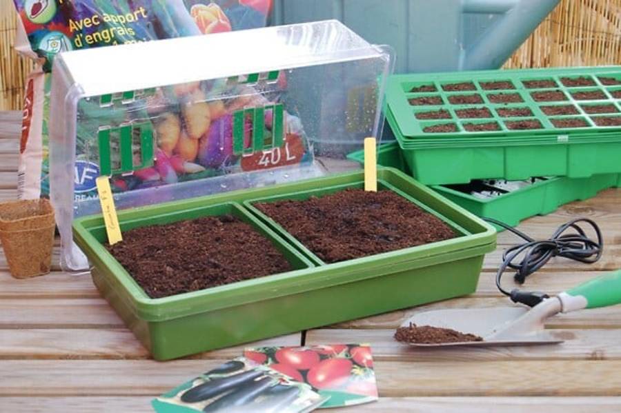 Nortène - HEATING GROW mini Serre chauffante  vert / transparent 39x25x20cm