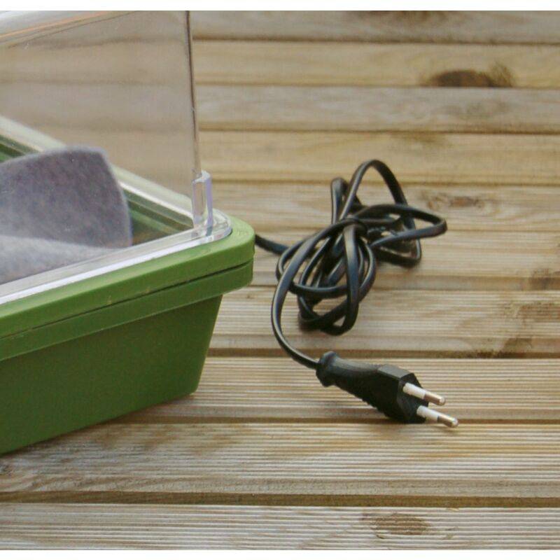 Nortène - HEATING GROW mini Serre chauffante  vert / transparent 39x25x20cm - Imagen 5