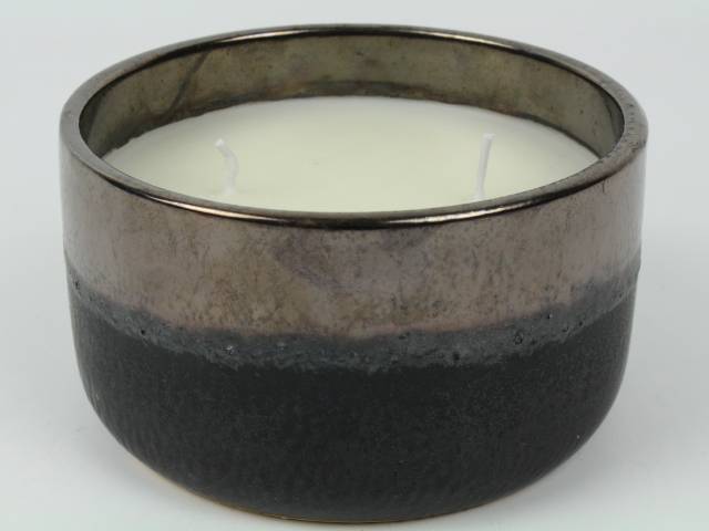 Ciddeco - Pot céramique grand modèle bougie citronnelle Ø.12 x H.6,8 cm