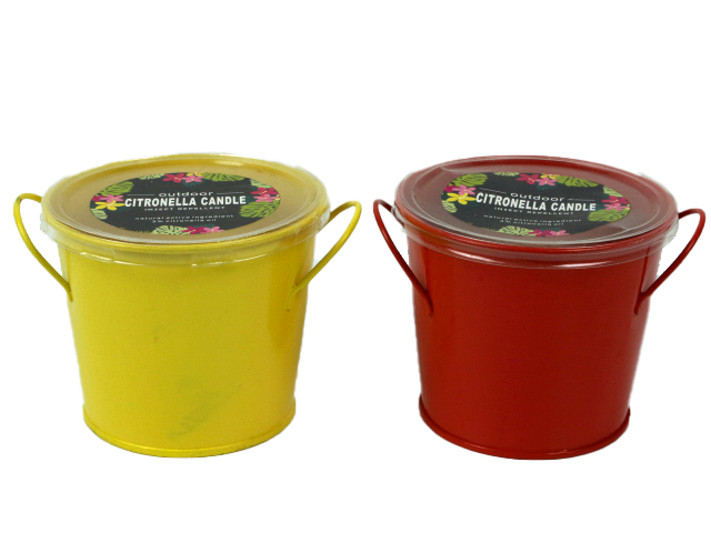 Ciddeco - Petit pot métal avec bougie citronnelle L.10 x l.12 x H.8,5 cm – CIDDECO