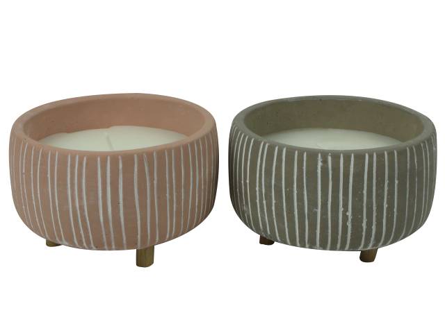 Ciddeco - Pot ciment avec bougie citronnelle - CIDDECO