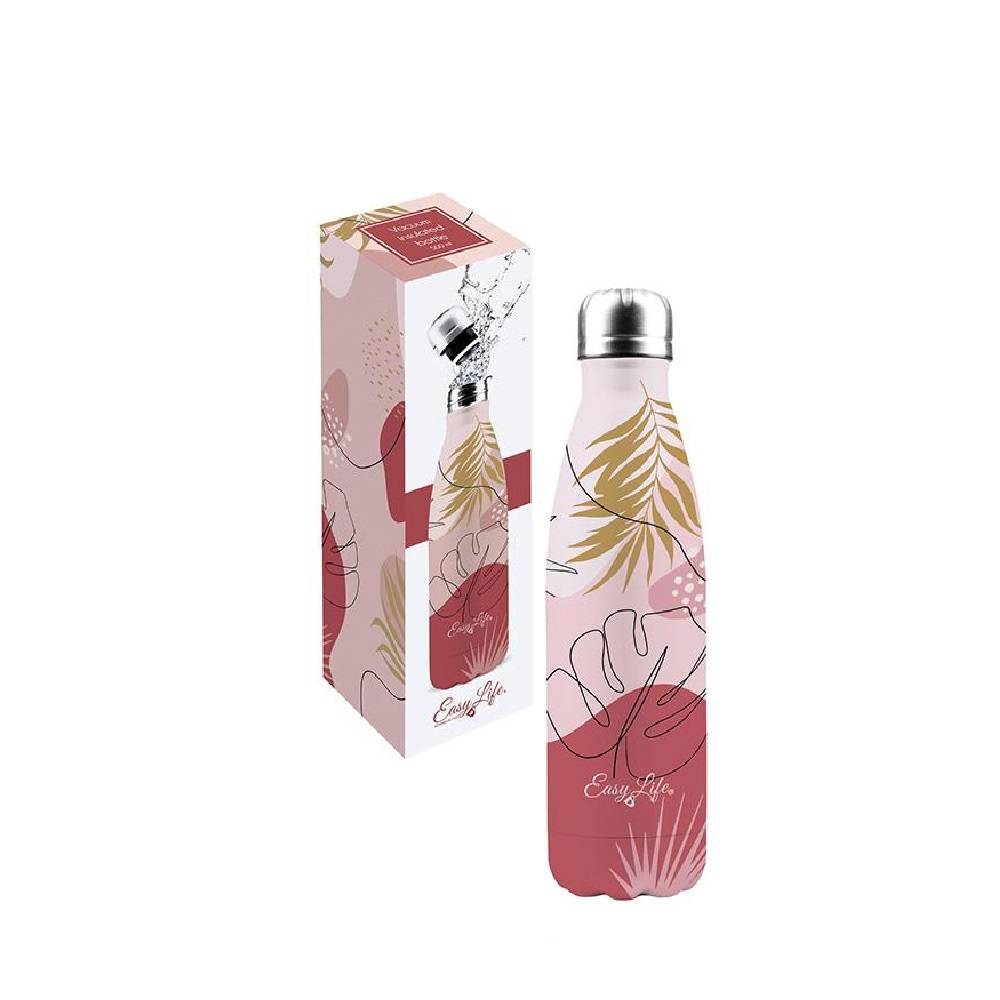 Bouteille isotherme inox rose H.26 cm Ø7 cm