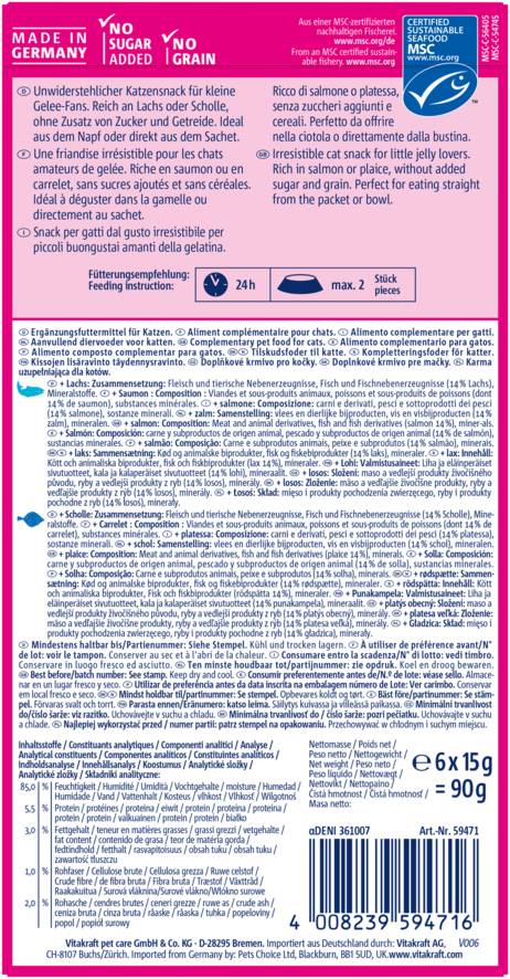 Vitakraft - Vitakraft - Friandise chats en gelée x 6 15 g - Image 2