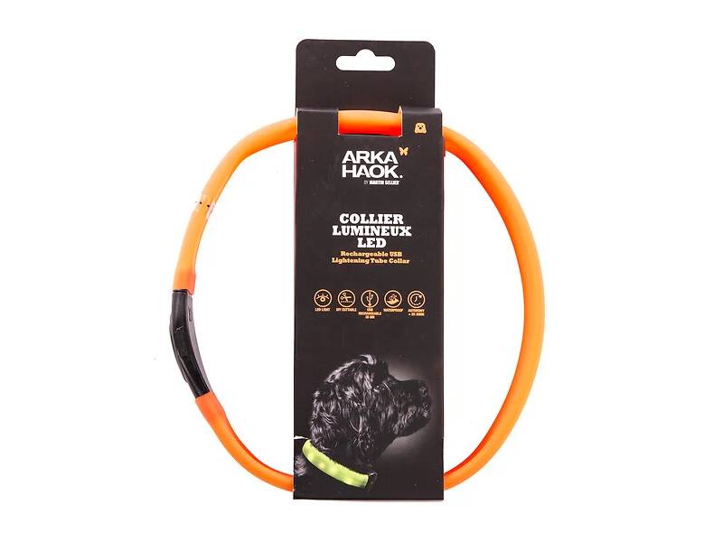 Collier tube led silicone orange 2,5x65 cm – ARKA HAOK - Imagen 2