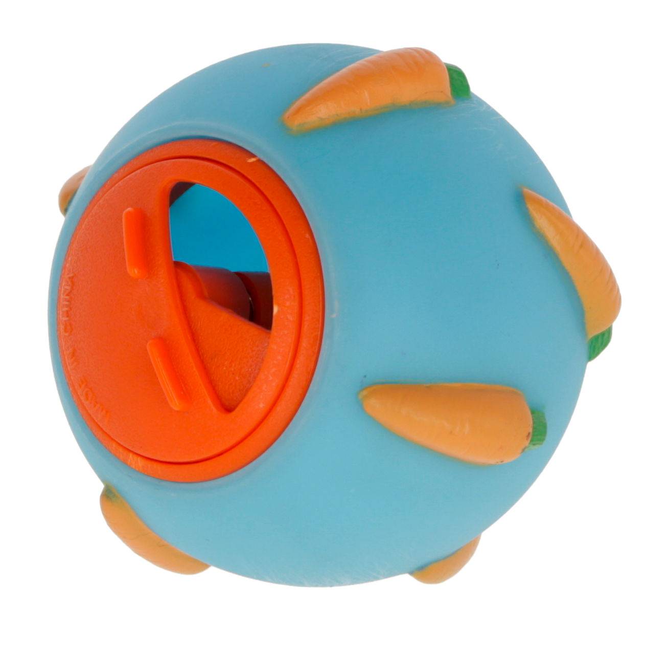 Balle snack pour rongeur bleu/orange, Ø7cm