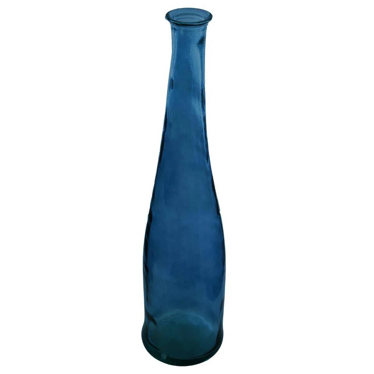 Vase long verre recyclé bleu D 18 cm H 80 cm - ATMOSPHERA - Image 3