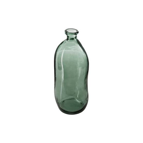 Vase bouteille en verre recyclé vert kaki H 35 cm - ATMOSPHERA